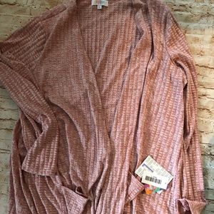 LulaRoe Mauve Long "Sarah" sweater L